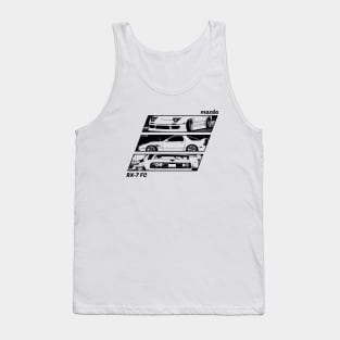 MAZDA RX-7 FC Black 'N White Archive 2 Tank Top